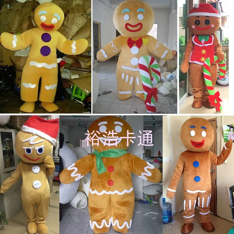 

Gingerbread Man Mascot Costume Cartoon Adult biscuit Cosplay Suits Party Christmas Halloween Carnival Performance Outfit