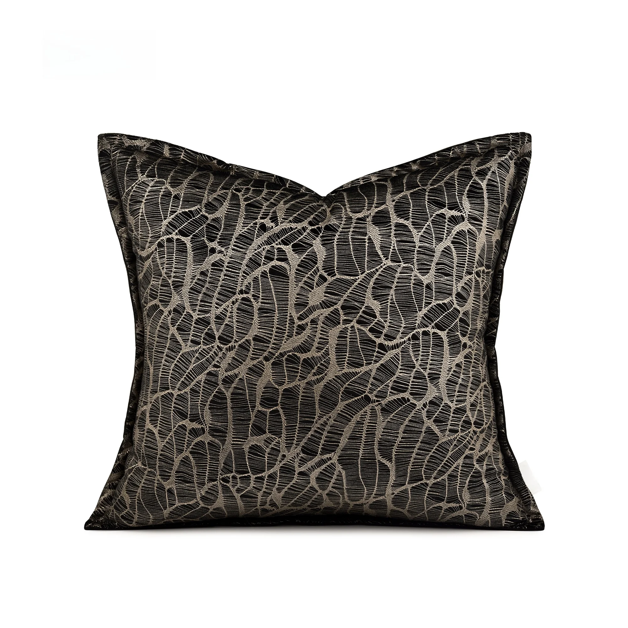 

Modern Minimalist Sample Room Pillow Coffee Color Gold Embossed Irregular Line Sofa Pillow Cover New Chinese Style Square Cus...