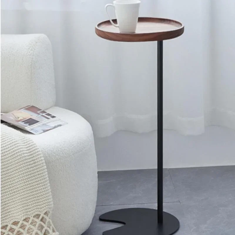 Walnut Advanced Sense Coffee Tables Bedroom Bed Small Round Table Living Room Narrow Storage Rack Mini Movable Sofa Edge A Few