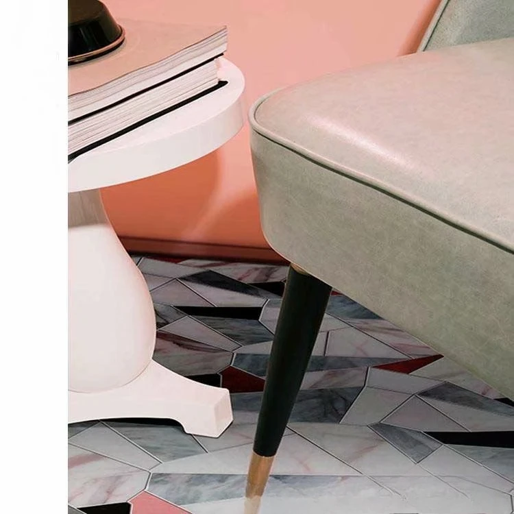Foreign trade export solid wood leather art negotiation fabric art dining chair back chair leisure