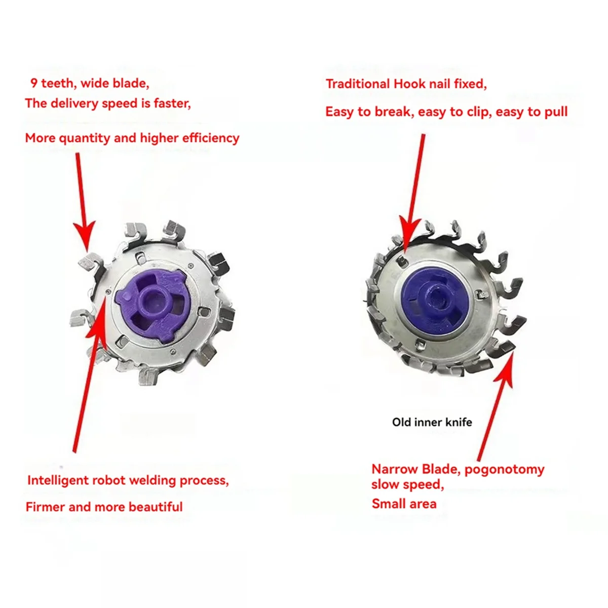 Cortador de cabeças de barbear HQ8 de substituição de 3 unidades para lâmina PT725 720 HQ7310 6070 6090 7183XL 7180XL