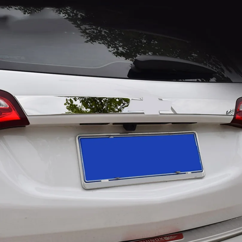 For Chevrolet Equinox 2017 2018 2019 2020 Accessories Rear Trunk Tailgate Door Tail Cover Trim Mouldings Bottom Panel Bezel Cove view 4