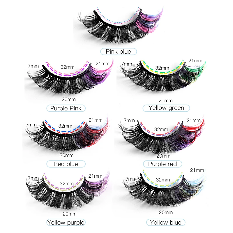 7 Pairs/Tray Russian LD curl Two kind of color Natural dense stage magnify charming full strip eyelashes with customized