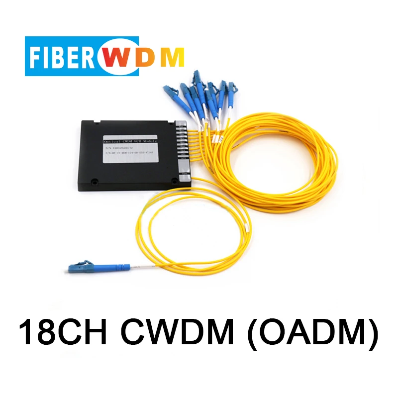 FIBERWDM 18CH CWDM ODAM Fiber Optic Mux Demux Module 1270nm -1610nm 18Way  Single/dual  Fiber ABS Box with LC Connector Duplex