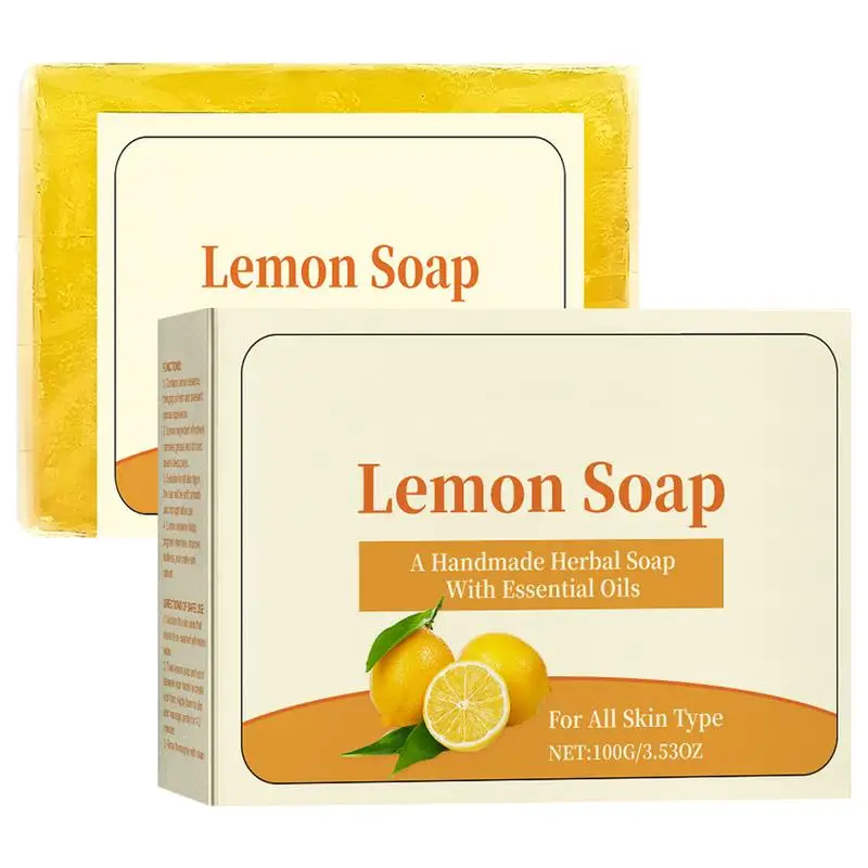 100ml Lemon Handmade Oil Soap Nourishing Moisturizing Bar Soap  Exfoliates Rough, Refreshing And Fragrant Bath Soap Lemon Soap