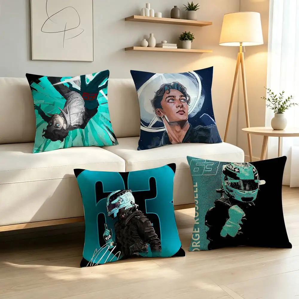 Racing Driver G-George Russell Pillow Case Pattern Printed Pillowcase For Living Room Sofa Cushion Cover