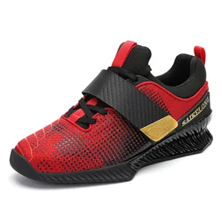 SAIKELONG-zapatos de entrenamiento con pesas para hombre, calzado profesional de gimnasio para levantamiento de pesas, color rojo, botas de buena calidad, talla grande 46 45