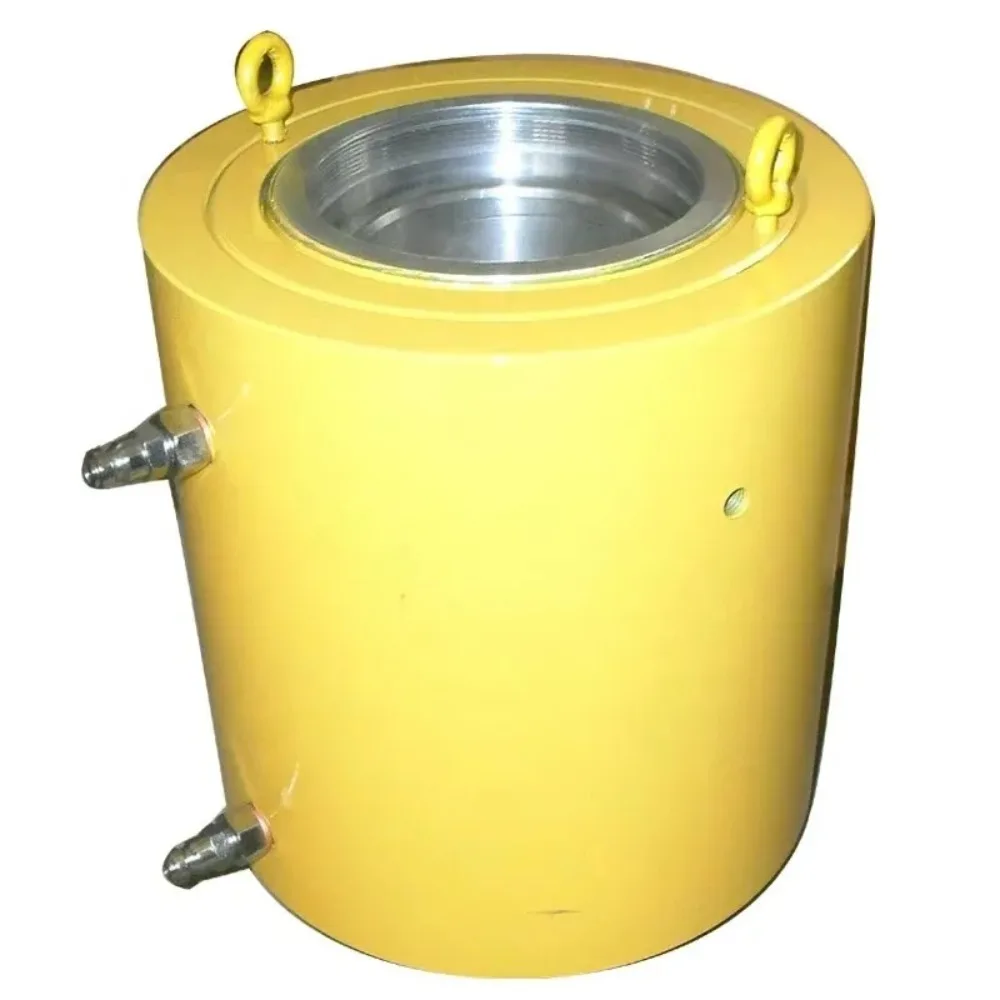 100 Tons Capacity Double Acting Spring Return Heavy Duty Hollow Hydraulic Cylinder