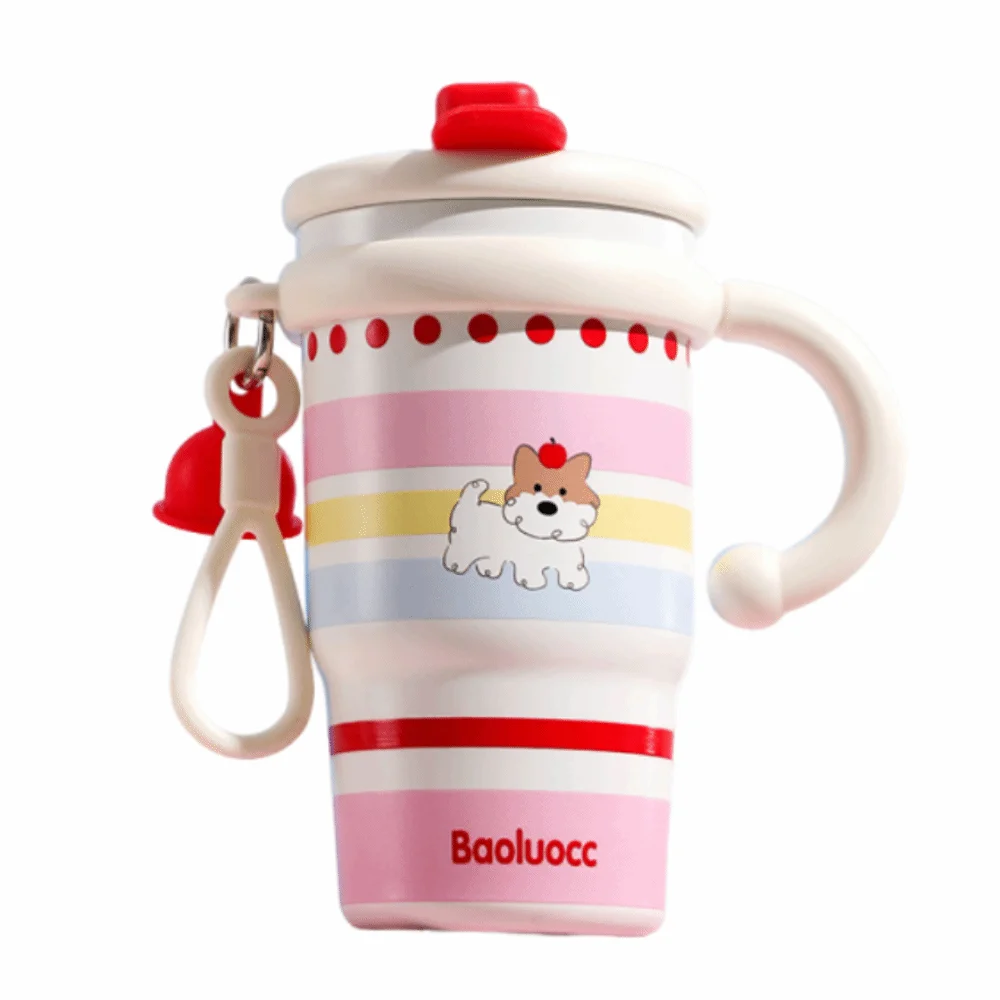 

600ml Thermal Water Bottle Leak Proof Creative Drinking Straw Cup Ceramic Inner Liner Keeps Cold and Heat Cold Beverages Cups