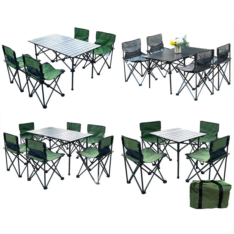 

Wholesale Price New Outdoor Furniture Portable Folding 1 Table 2/4/6 Chair Camping Beach Folding Table and Chair Set