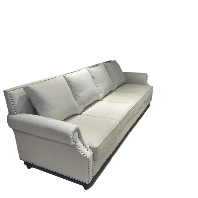 

American retro country fabric sofa simple small apartment living room removable and washable large three-person four-person sofa