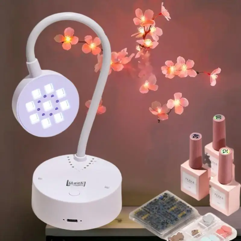 Wireless UV LED Nail Lamp 360° Bendable Fast Drying Nail Dryer For Curing Gel Nail Polish Rechargeable Tools