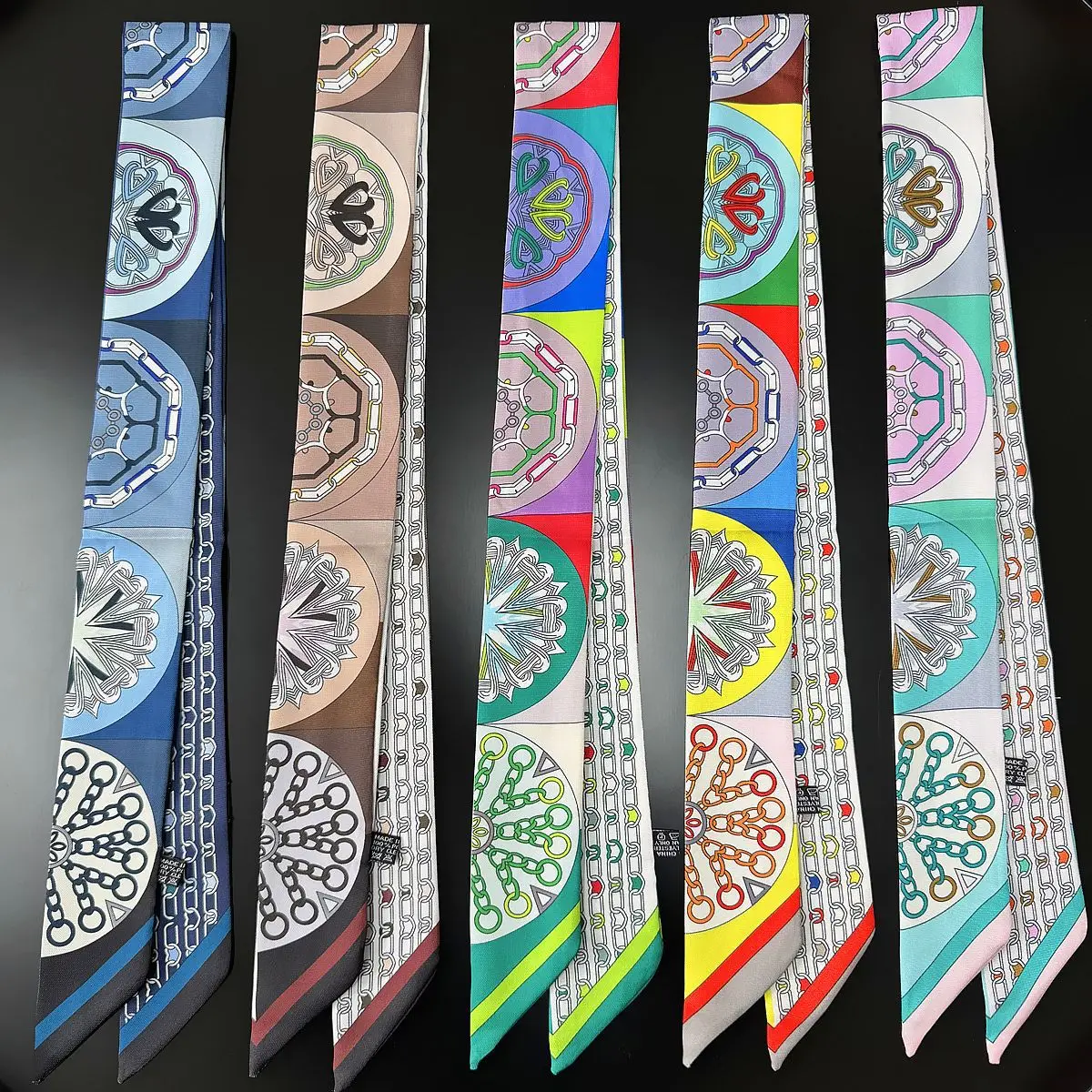 

Брендовый дизайн, женский шарф, красочный полукруг, роскошный шелковый шарф, модная повязка на голову для волос, платок, украшение для сумки, тонкий шейный платок