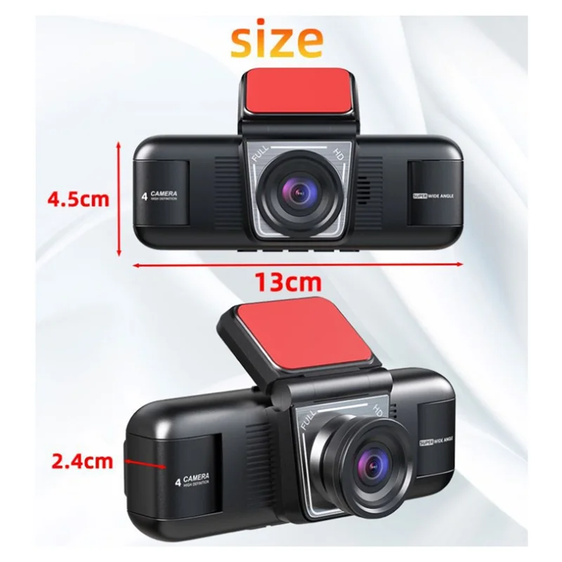 A37T-Multi-Record Quad HD Dash Cam com tela IPS de 2 polegadas e tecnologia de visão noturna 1080P