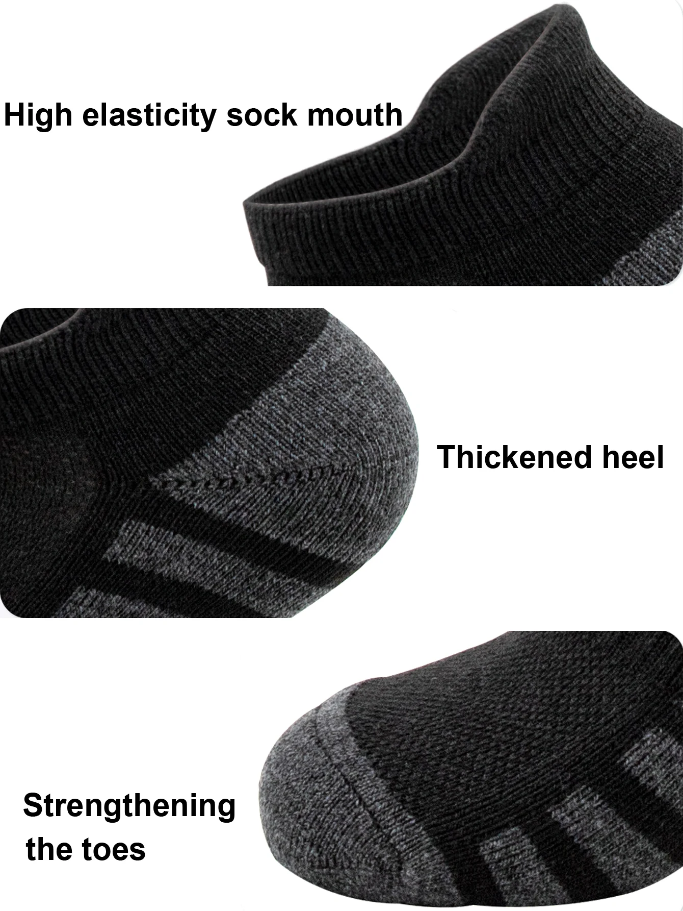 6/12/24Pairs Classic Black White Crew Socks Harajuku Cotton Anti-slip Low Cut Sock Fashion Outdoor Breathable Man Sports Running view 2