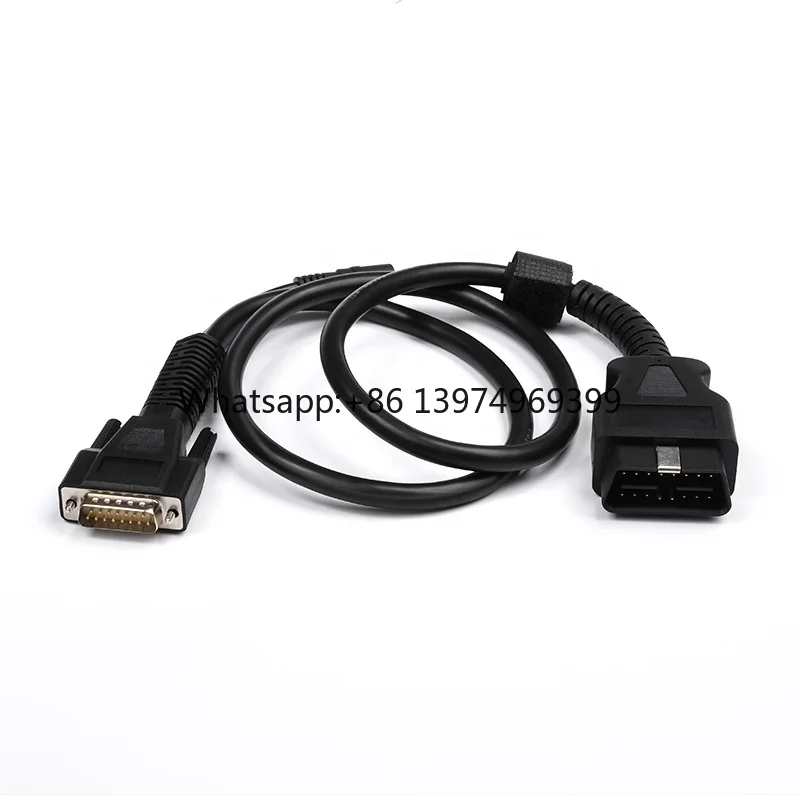24V OBD2 16PIN Male to DB 15PIN Male Cable Main Diagnostic Cable with DC Port Plug