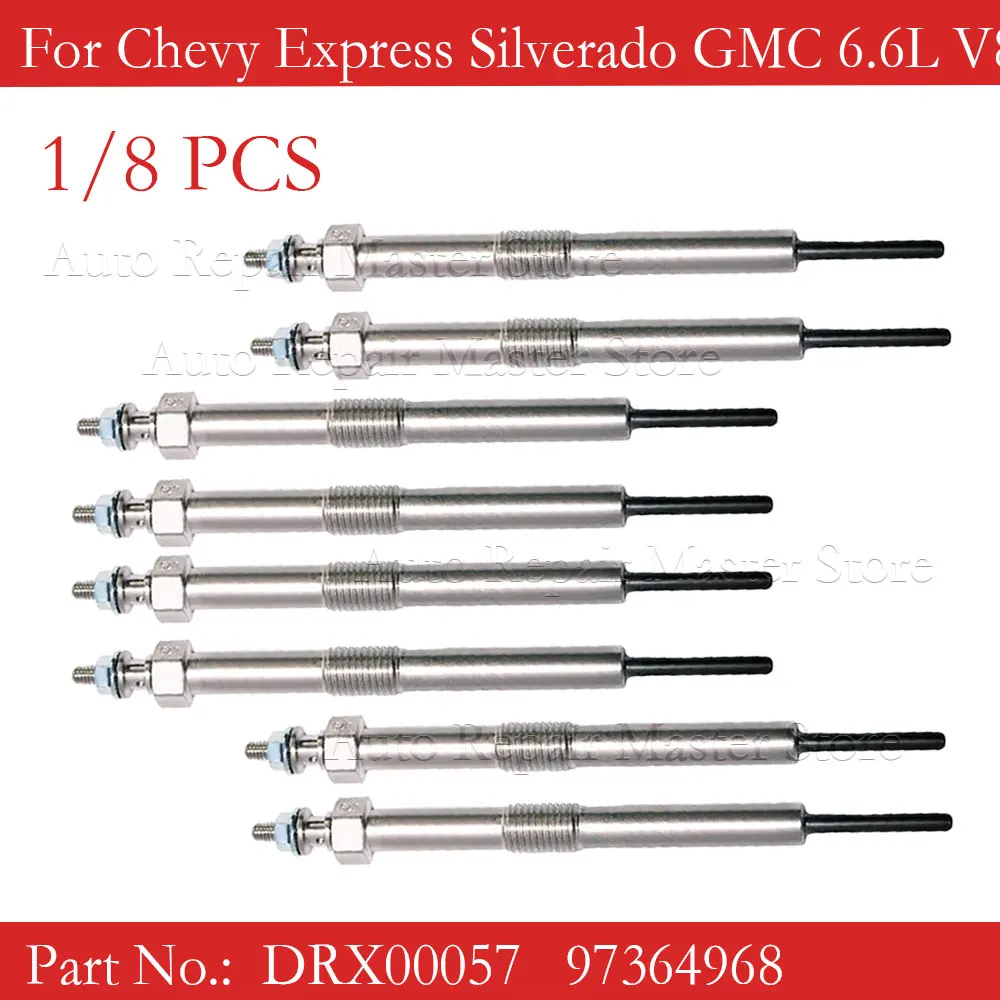 1/8PCS Ignition Diesel Header Glow Plug 12639701 97364968 DRX00057 For Chevy Express Silverado GMC Savana Sierra