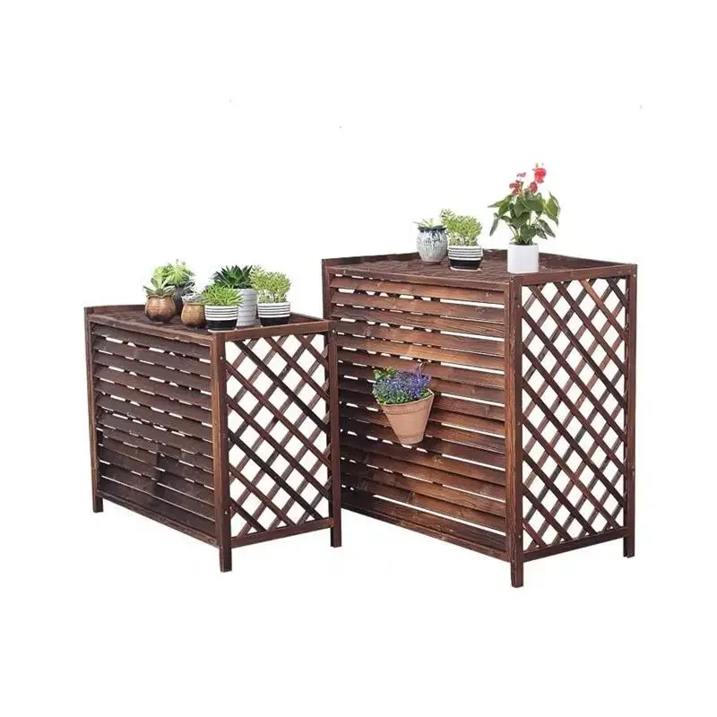Air conditioning external unit storage rack, covering balcony, flower rack, louver grille, anti-corrosion wood external hood rac