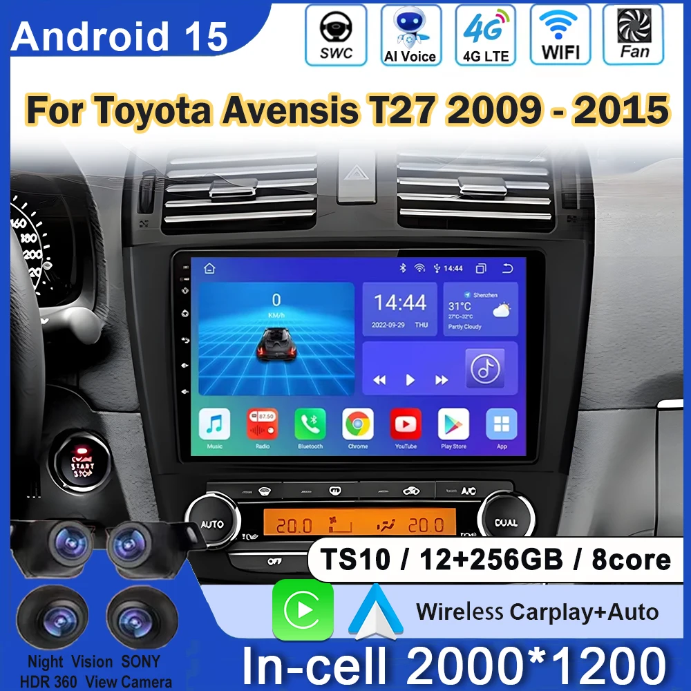 

Android Car Radio For Toyota Avensis T27 2009 - 2015 Navigation GPS Multimedia Player Stereo Head Unit No 2din DVD QLED Screen