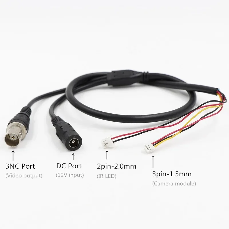 

ESCAM CCTV Camera 5-core Video Cable With DC Input + BNC output For CCTV Camera(3pin 1.5mm + 2pin 2.0mm)