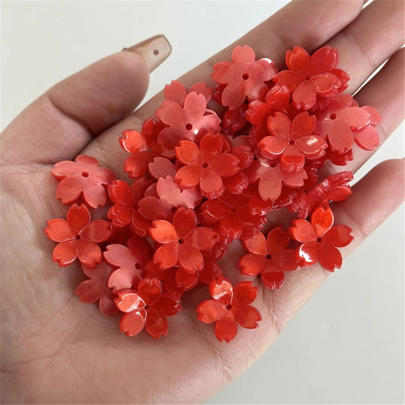 10Pcs/Lot New Retro Acetic Acid 18MM Flower Torus Beads Petals Charm Connectors Diy Earrings Jewelry Making Resin Accessories