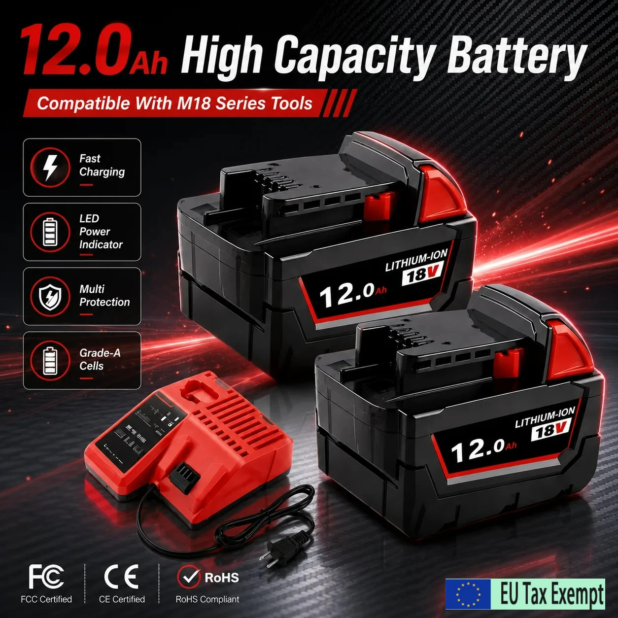 Zamiennik baterii litowej Milwaukee M18 18V 6.0Ah 9.0Ah do Milwaukee M18 48-11-1815 48-11-1850 2604-22