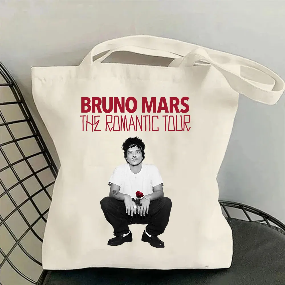 Bruno Mars The Romantic Tour 2026 Graphic Canvas Bag Shopping Tote