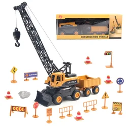 1:55 Construction Engineering Crane Vehicles Set Toy with Dump Truck Toy Bulldozer Model Toy Gifts for Toddlers Kids Boys