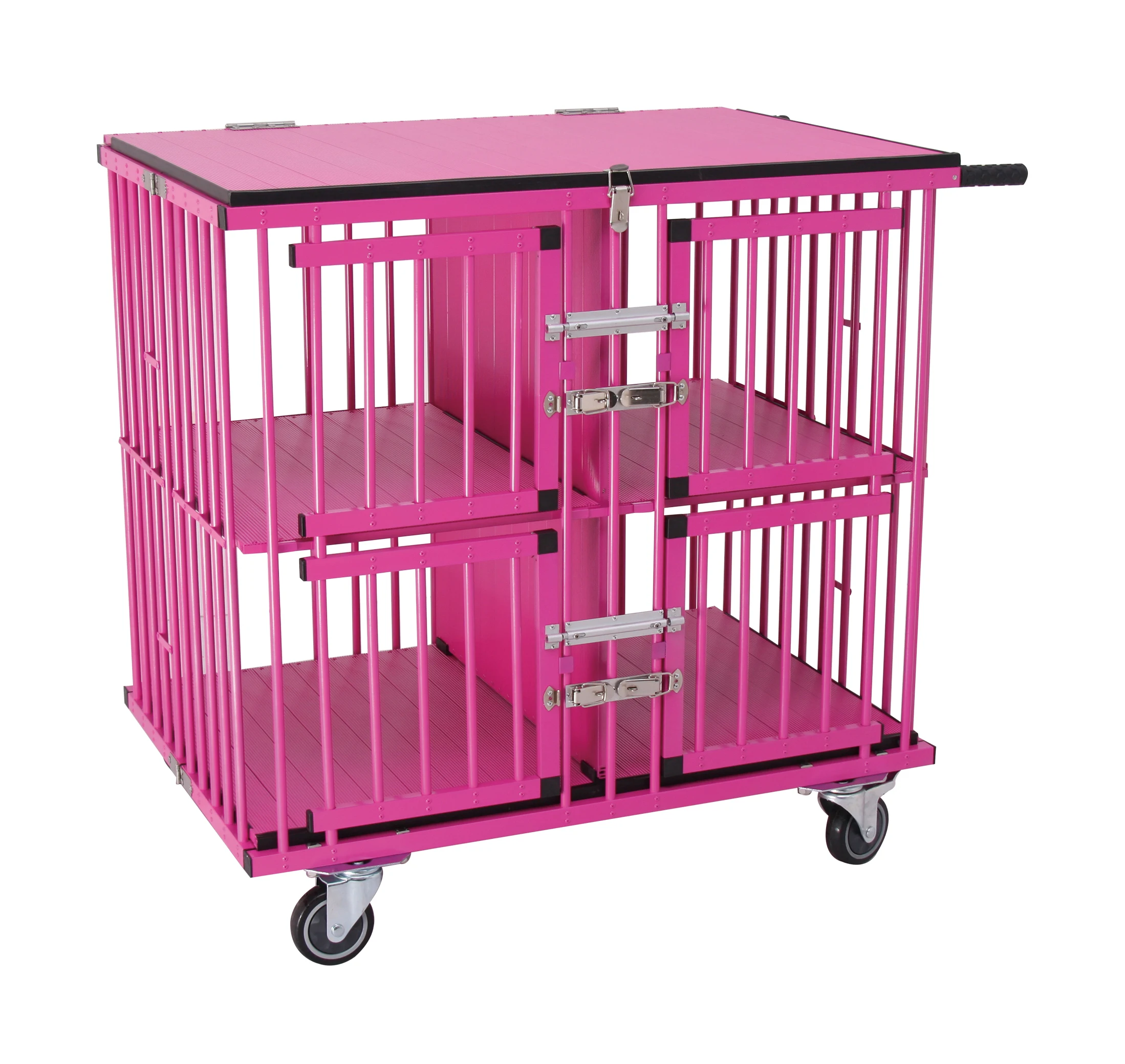 小型ペット用ケージ、犬用トロリー、ペットケージ、キャリー、ハウス、持ち運び可能なケージトロリー、ペットキャリー