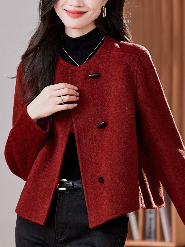 

Женское шерстяное пальто в стиле Хепберн, осенне-зимнее, утепленное, из полиэфирного волокна, с длинными рукавами, на пуговицах, однотонное, для повседневной носки