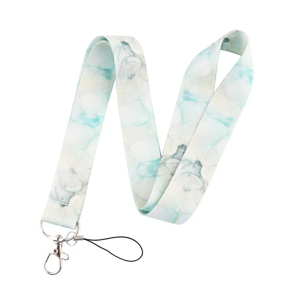 Webbings Ribbon Mobile Phone Strap Hang Rope ID Badge Holder Phone Hang Rope Phone Lanyard Marble Printing Lanyard Neck Straps
