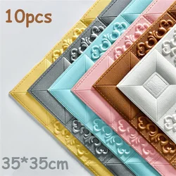 10pc 5MM Self Adhesive 3d Wall Stickers Wallpaper Foam Brick Pattern Decor Retro Trend Background wall Sticker Home Decor