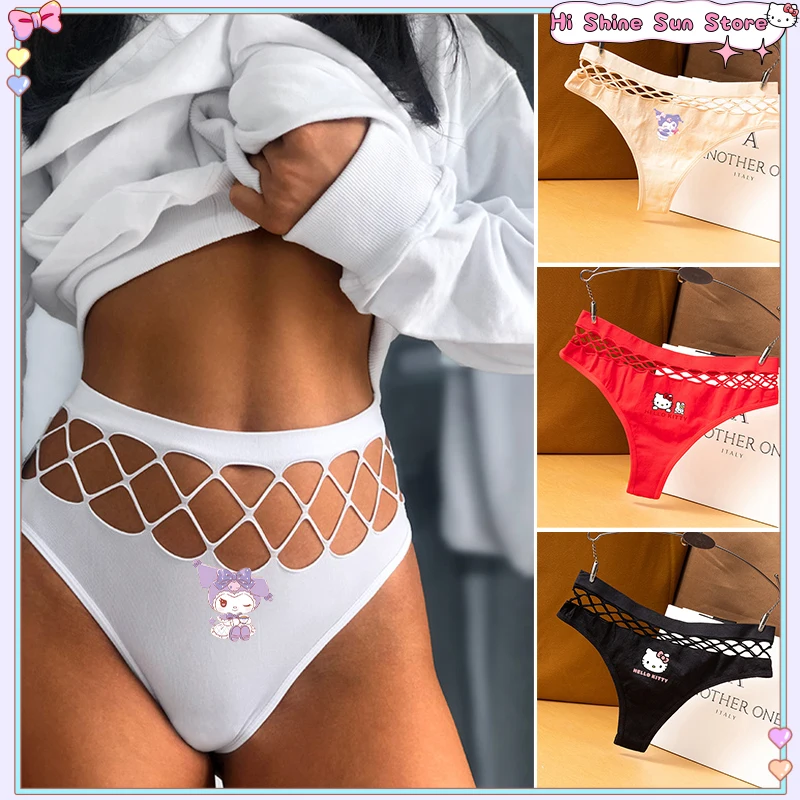 

Kawaii Hellokitty Kuromi Anime Y2k Underwear Breathable Soft Thong Women Seamless Sports T-Back Girls Lingerie Underpants Gifts