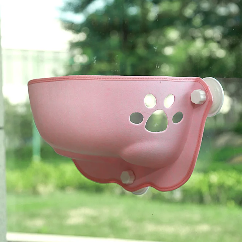 الحيوانات الأليفة كيتي معلقة سرير تخزين للحيوانات الأليفة الزجاج مصاصة ورأى القط القمامة نافذة القط أرجوحة مع أكواب شفط قوية #4