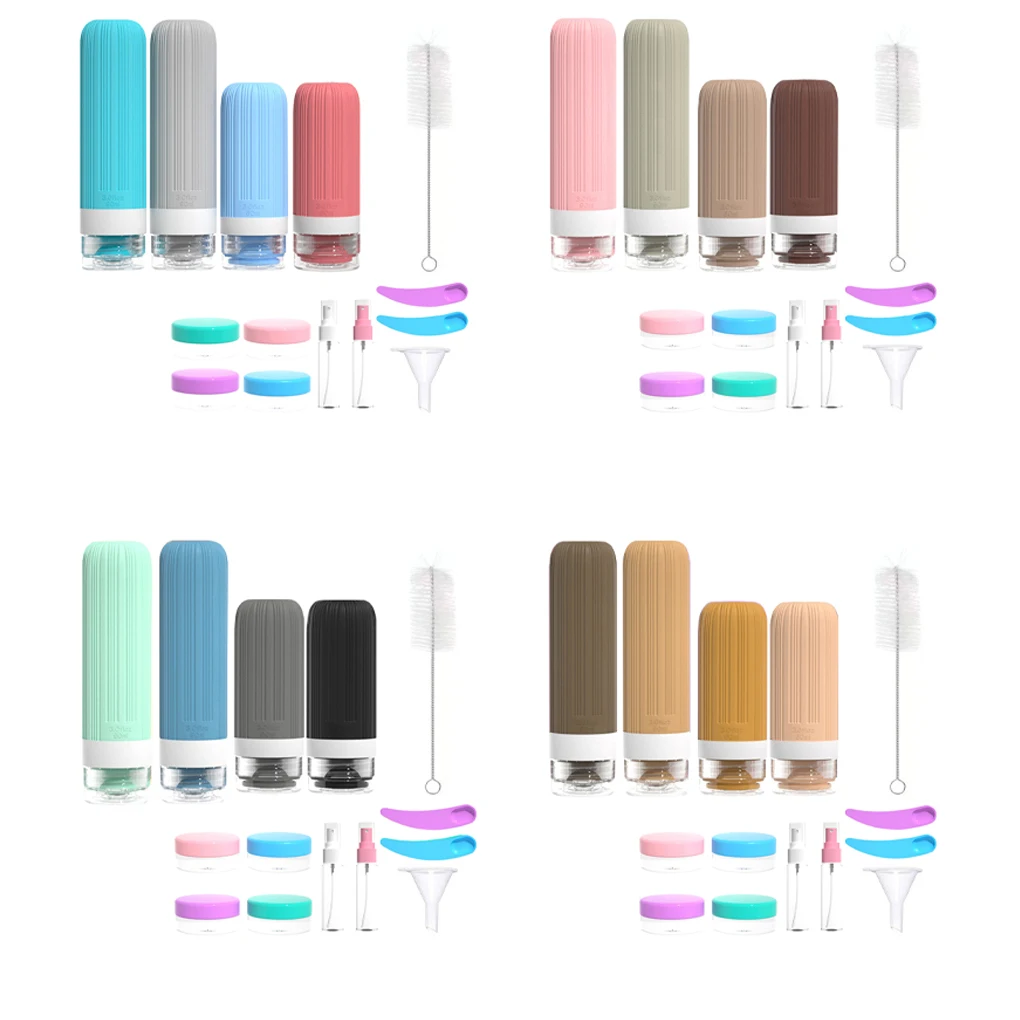 

60/90 мл силиконовые дорожные разноцветные косметические бутылки пустой контейнер герметичная многоразовая бутылка для шампуня, кондиционера, лосьона