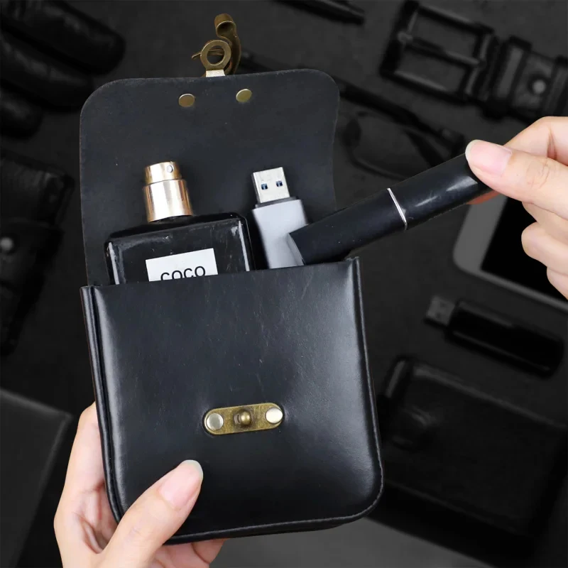 

Винтажная поясная сумка из кожи Crazy Horse для мужчин, из натуральной воловьей кожи, для путешествий, маленькая поясная сумка-кошелек для монет