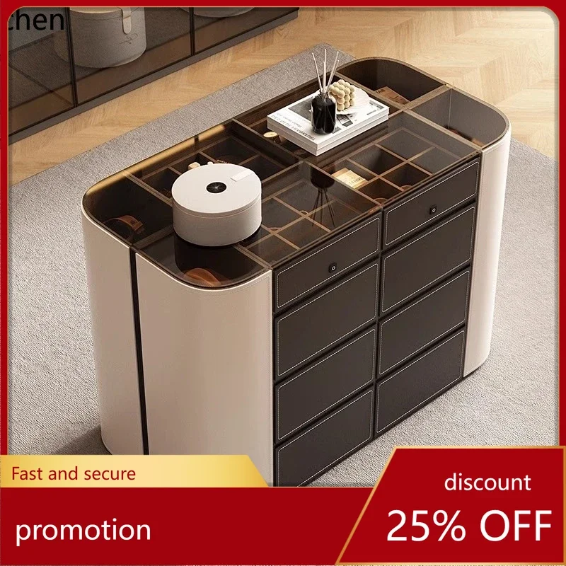 

YFY Cloakroom Center Island Counter Minimalist Double-Sided Curved Jewelry Storage Display Chest