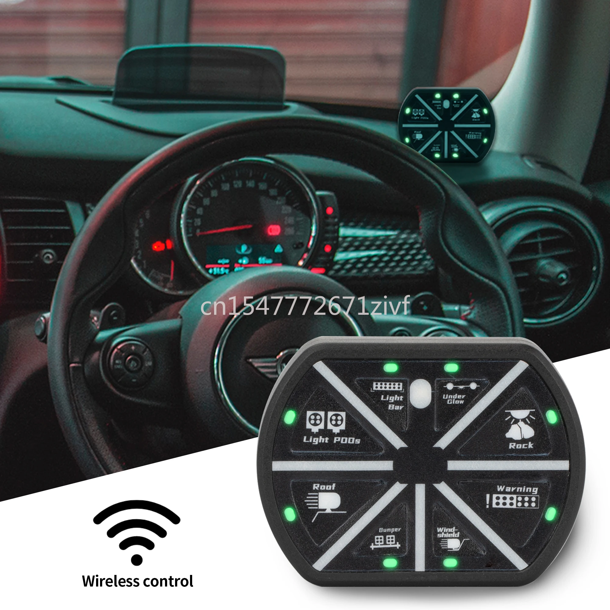 سيارة 12 فولت 24 فولت LED تشغيل/إيقاف 8-مجموعة لوحة التبديل RFB عالية الطاقة المتكاملة RGB ضوء مع التحكم اللاسلكي #6