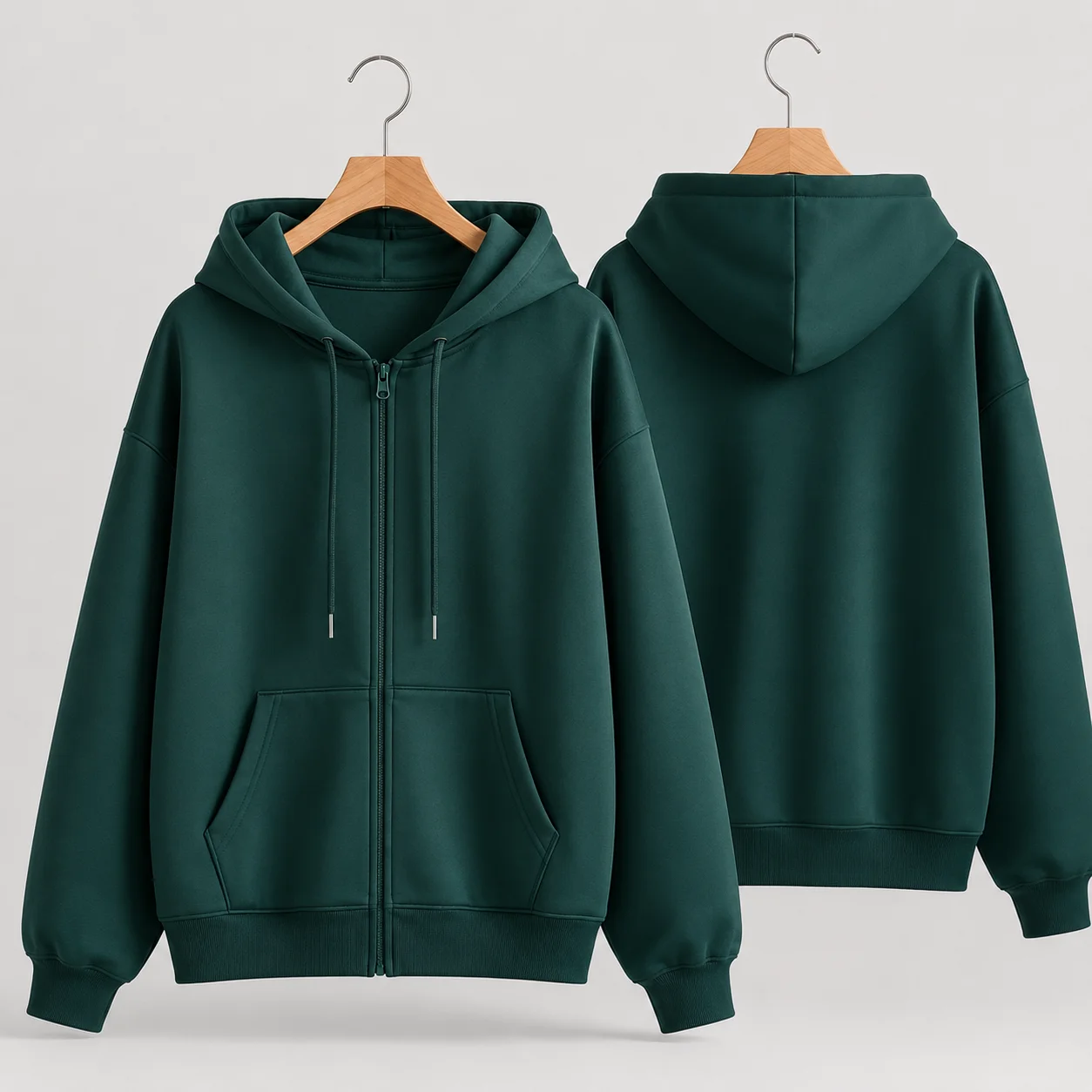 2026 Unisex 8 Colors Zip Hoodie Autumn Winter Solid Color Loose Fit Sweatshirt Casual Streetwear Long Sleeve Pocket Jacket Top