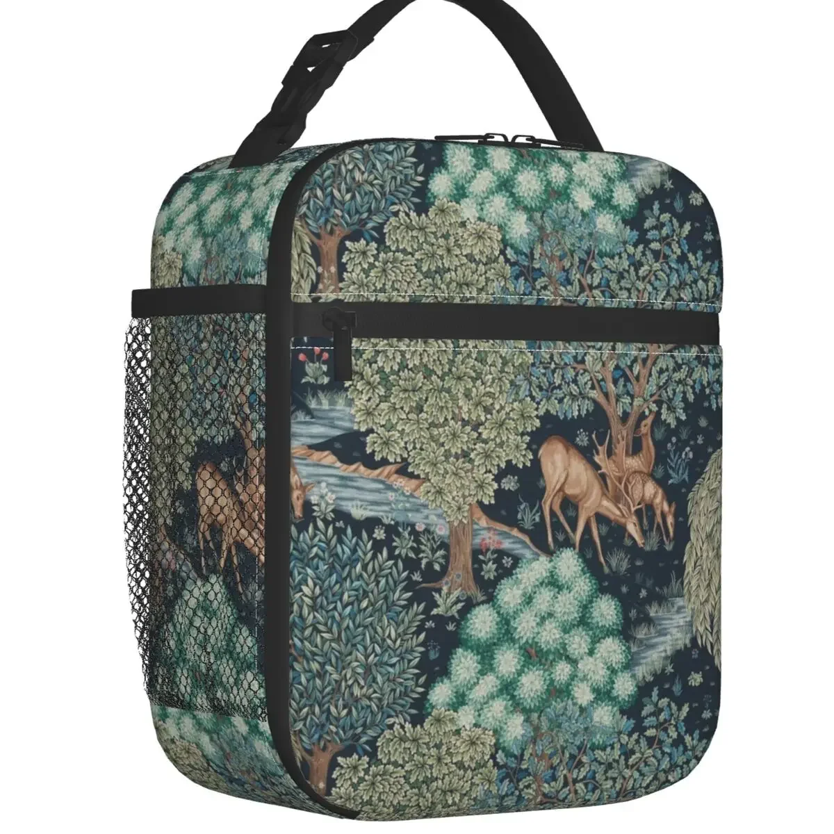 William Morris Vintage Thermal Insulated Lunch Bags Floral Textile Pattern Portable Lunch Container Camp Travel Storage Food Box