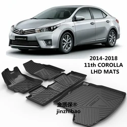 Use for 2014-2018 11th Toyota Corolla car carpet Corolla floor mats Corolla tunk mat Fit For Corolla waterproof floor mats