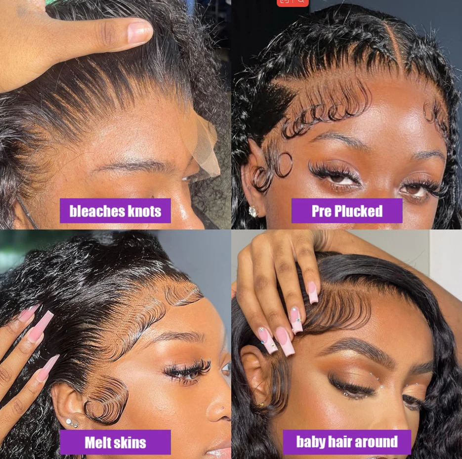 250 Density HD 13X6 Transparent Deep Water Wave Curly Human Hair Lace Frontal Wig 30 34 Inch 13X4 Lace Front Human Hair Wigs image 2