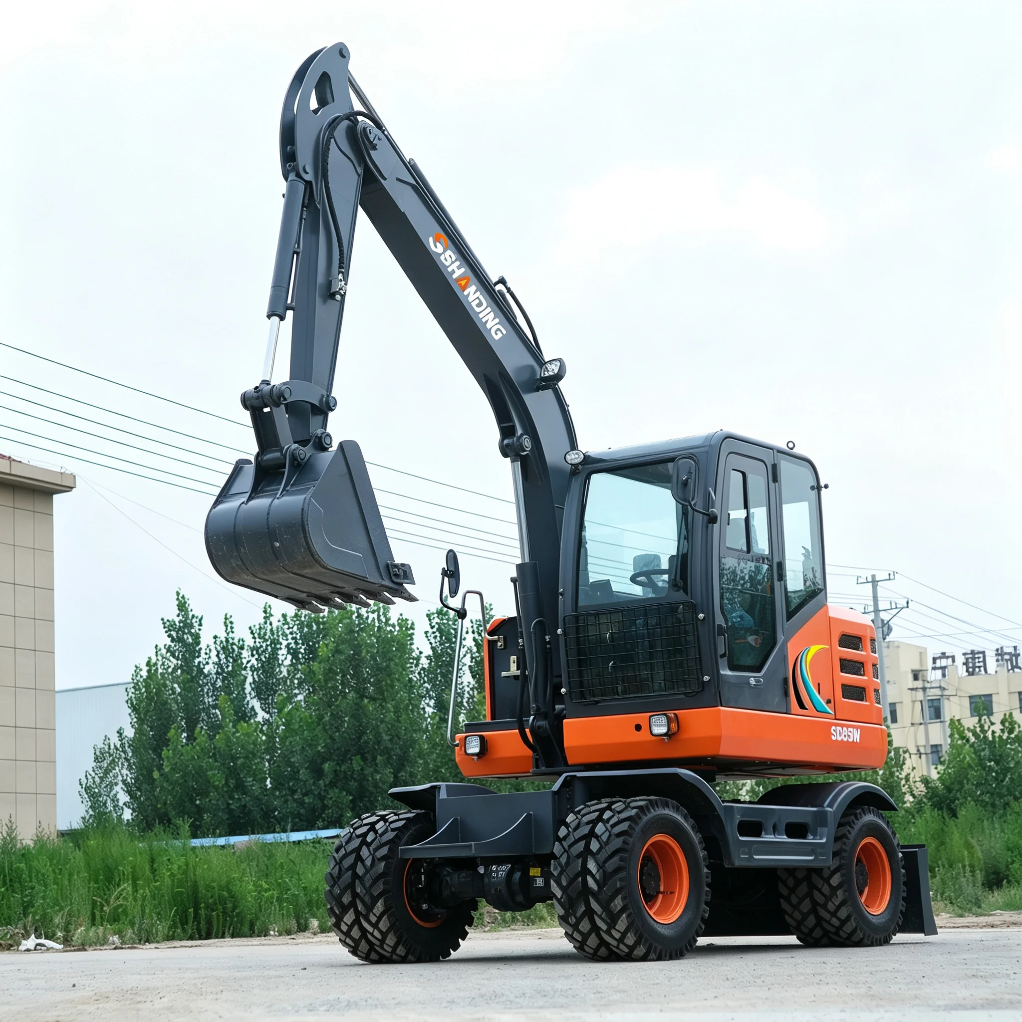China Wheel Type Excavator 7 Ton 8ton 9 Ton 12ton 15ton Bucket Wheeled Excavator