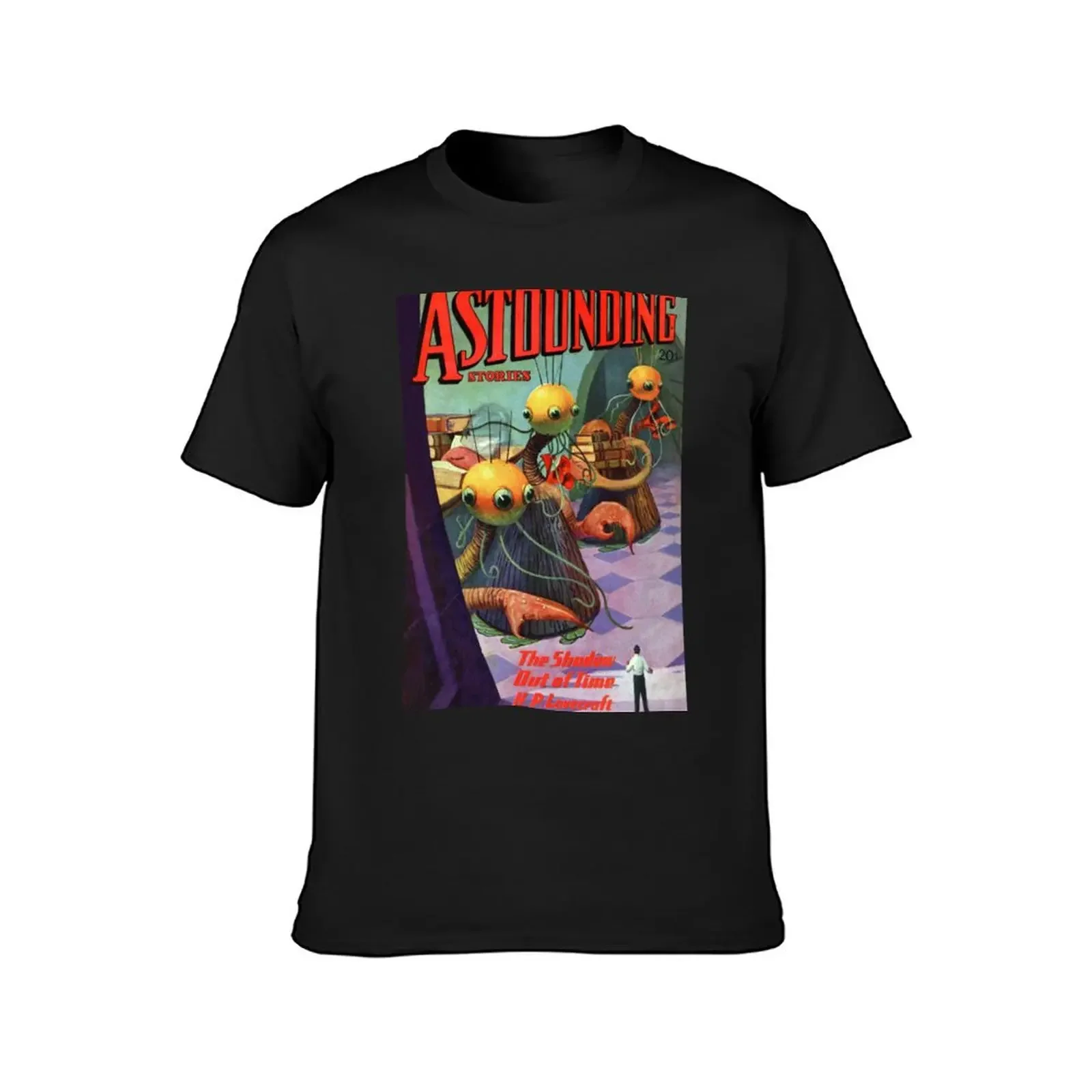 H.P Lovecraft in Astounding Stories Pulp Fiction T-Shirt summer top Blouse tshirts for men