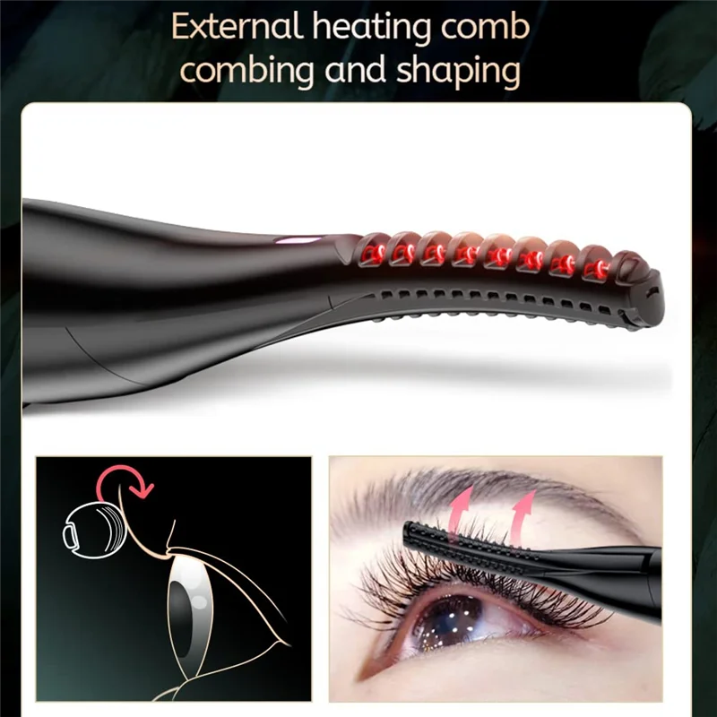 

A39M Heated Eyelash Curler, 2 In 1 Clip-Type Eyelash Curler With Comb USB Rechargeable Portable Electric Eyelash Curler Durable