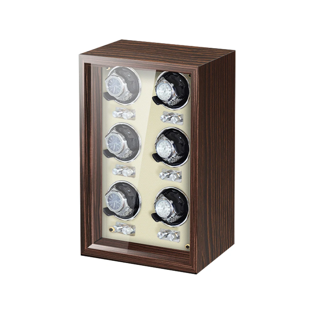 Luxury Brand Premium Watch Winder 6 Slot Mabuchi Motor Box Silent 9 Mode Control Mechanical Watch Storage Box