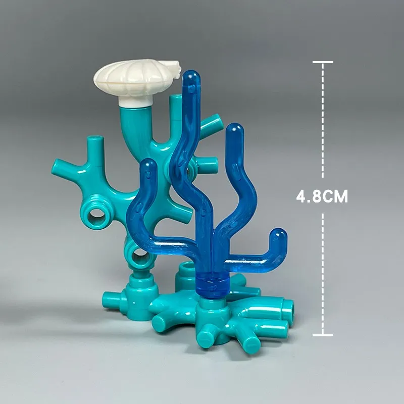 MOC Sea Seabed Creatures Coral Seaweed Shell Fish Shrimp Crab Aquarium for 31122 Building Blocks Toys for Children Gifts