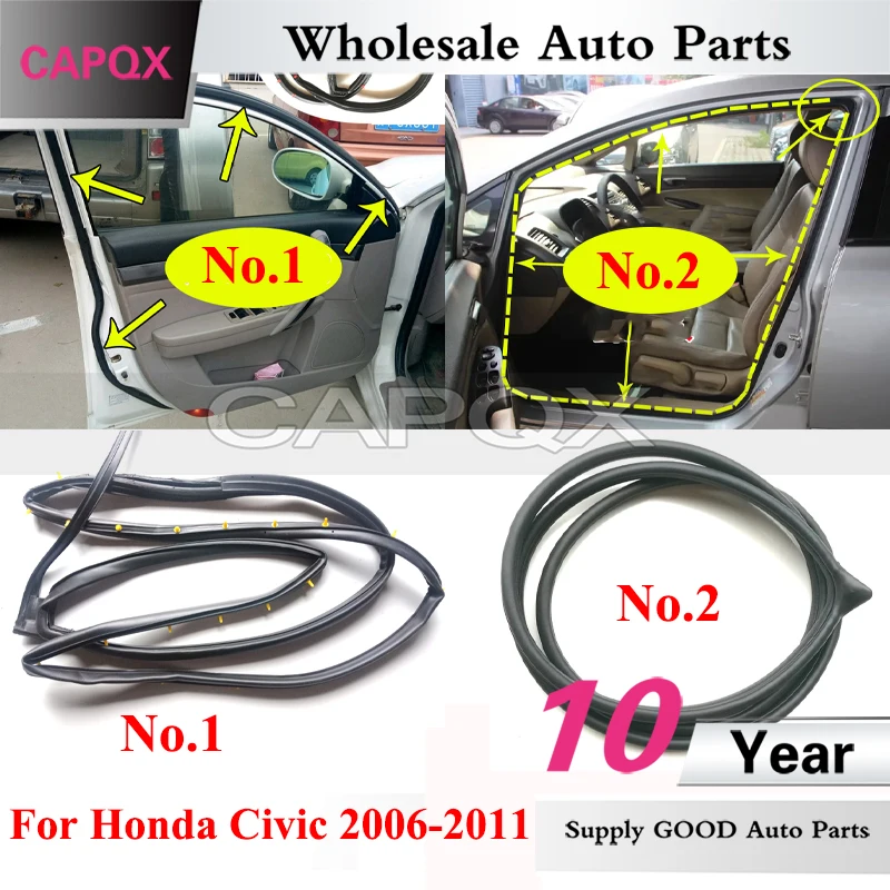 

CAPQX для Honda Civic 2006-2011, уплотнительная лента для автомобильной двери, фотолента, водонепроницаемая полоса для края двери, фотолента