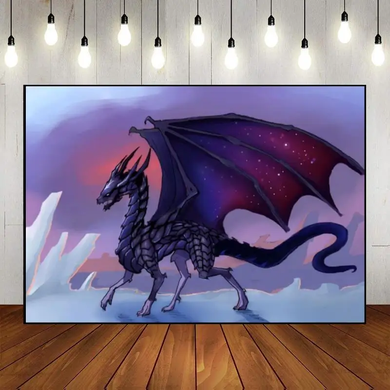 Macarron Background Eye Baby Shower Party Birthday Decoration Castle Custom Backdrop Fantasy Creature Photo Battle Dragon Killer