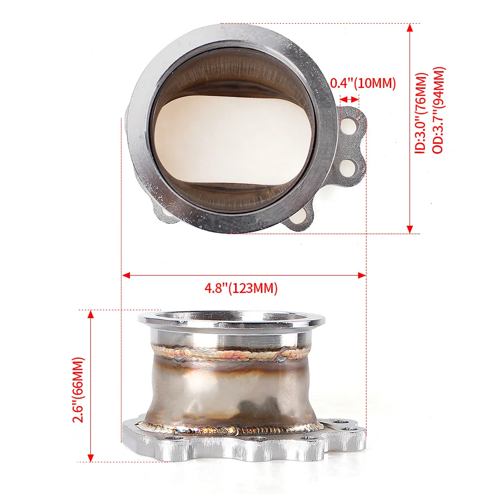 For Exhaust Turbo Down Pipe 8 Bolt to 3
